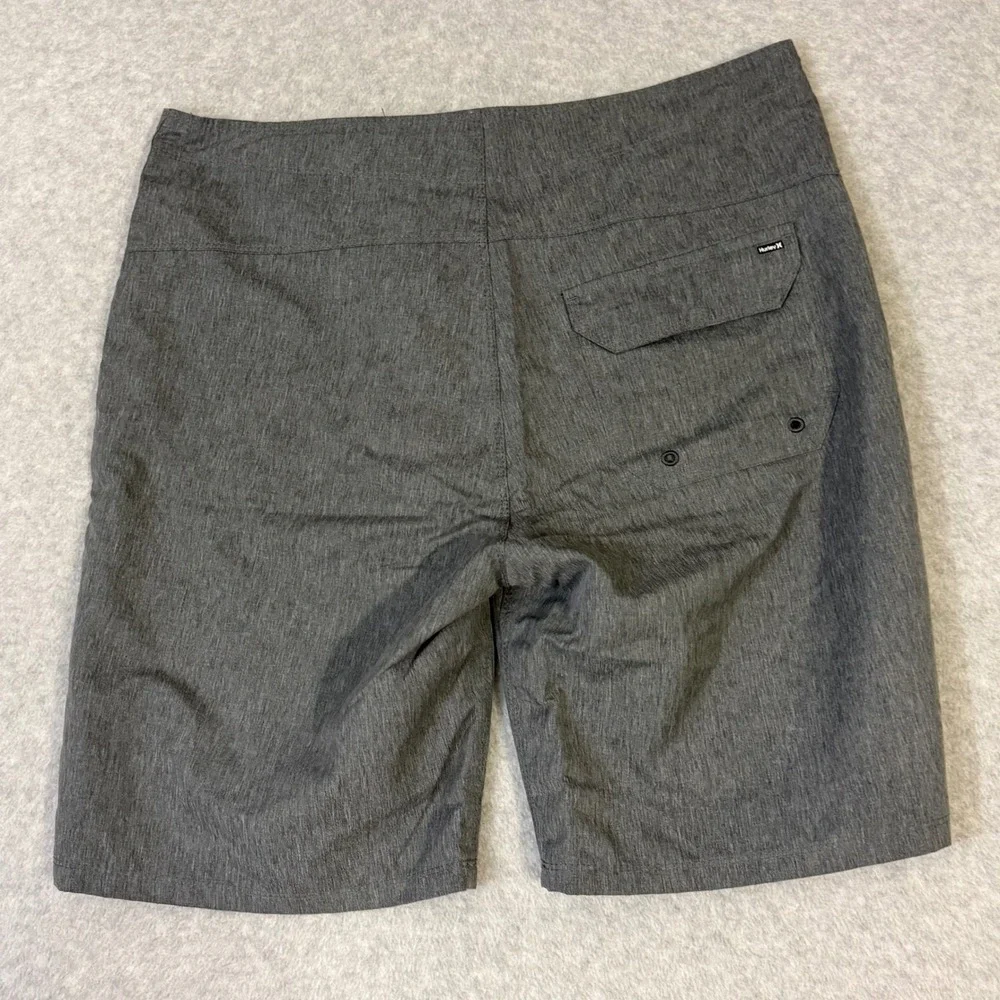 Hurley Mens Gray Teal Logo Board Shorts Swim Trunks Size 32 MBS0008690